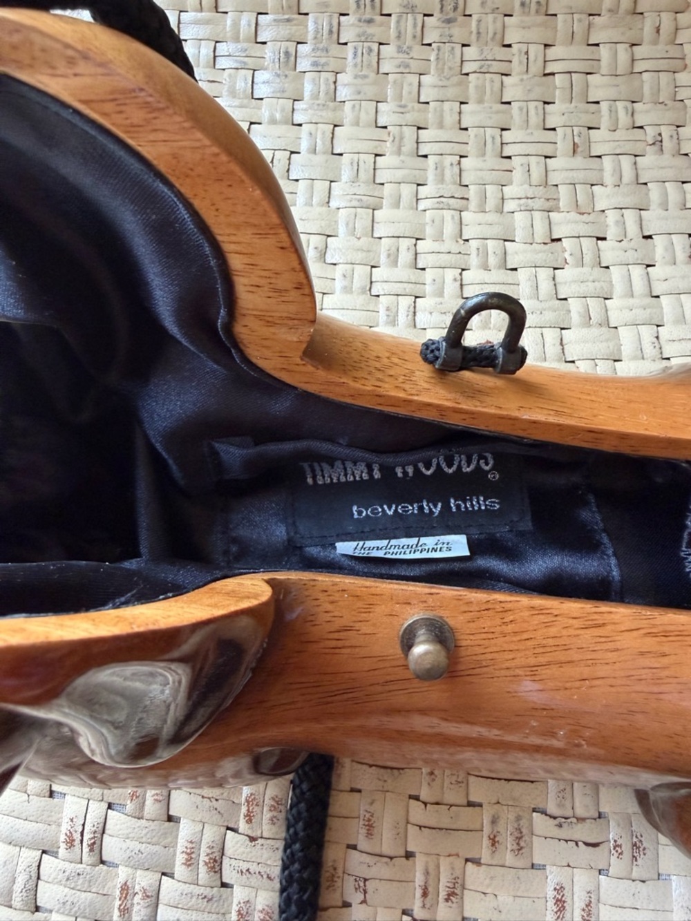 Wooden Dachshund Purse Tim Woods of Beverly Hills Rare - Picture 7 of 10